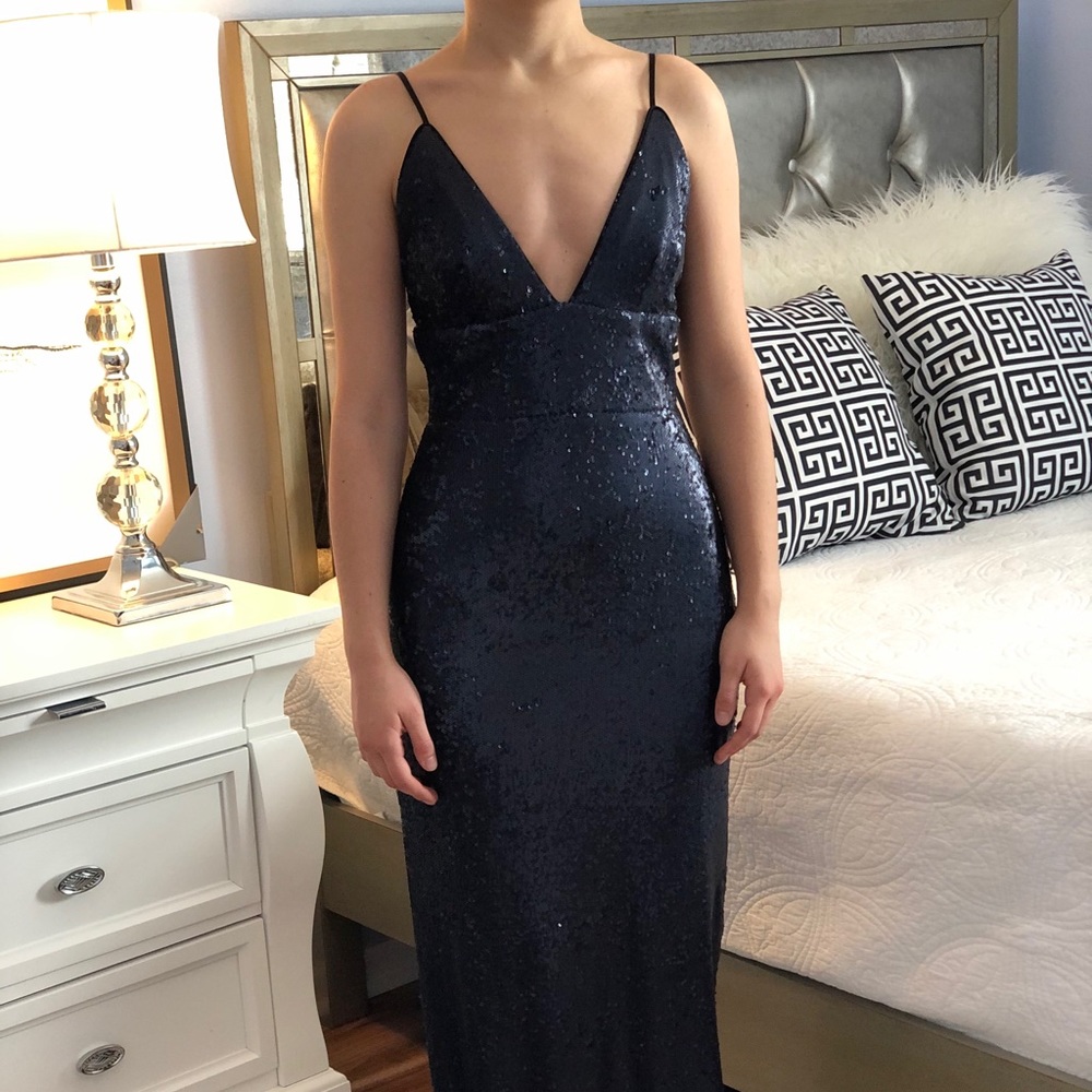 ABS dark navy blue sequin dress